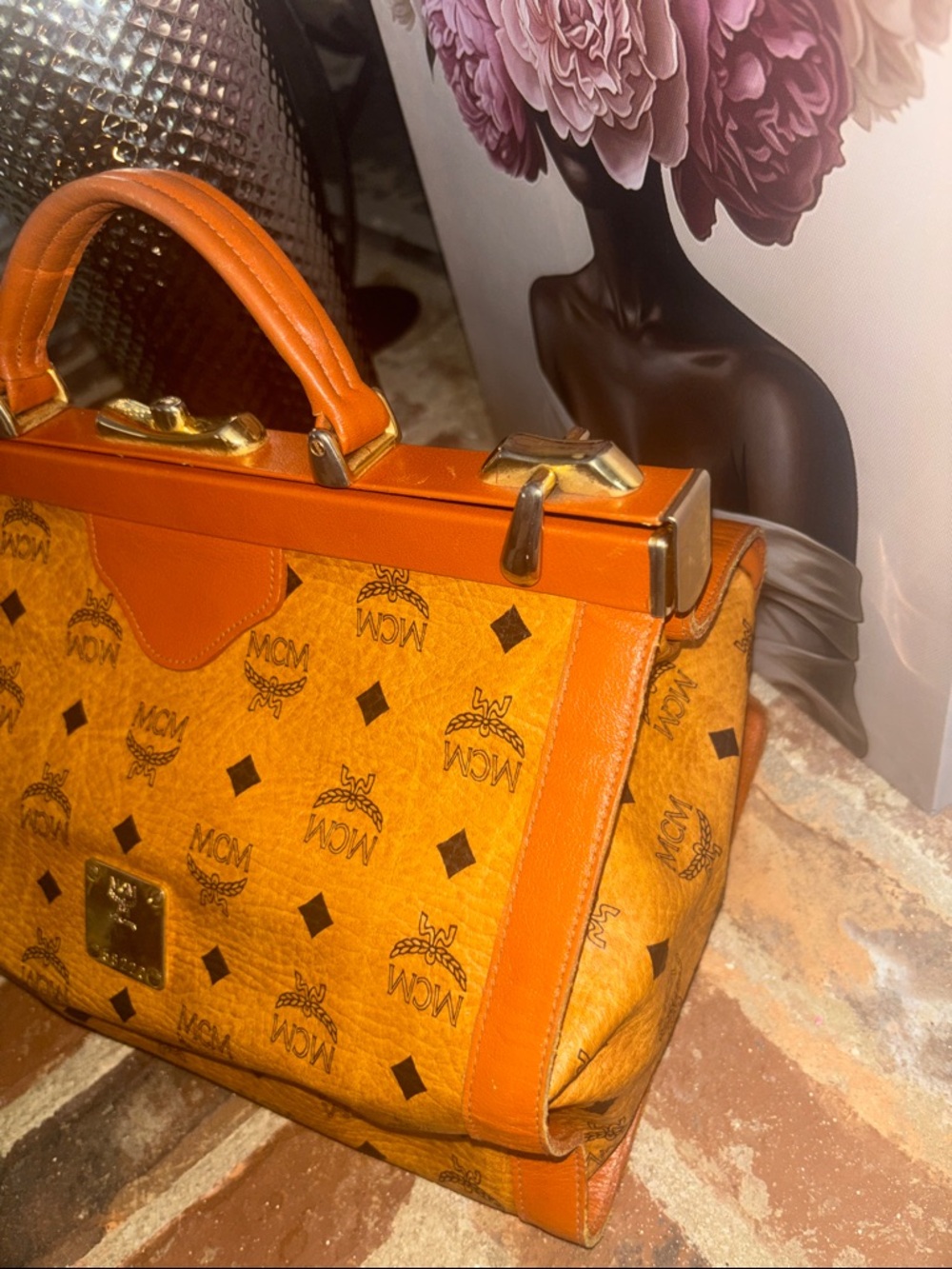 Vintage MCM Cognac Visetos top-handle satchel bag - Picture 3 of 13